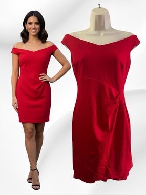 Lauren Ralph Lauren  Red Off the Shoulder Size 8P